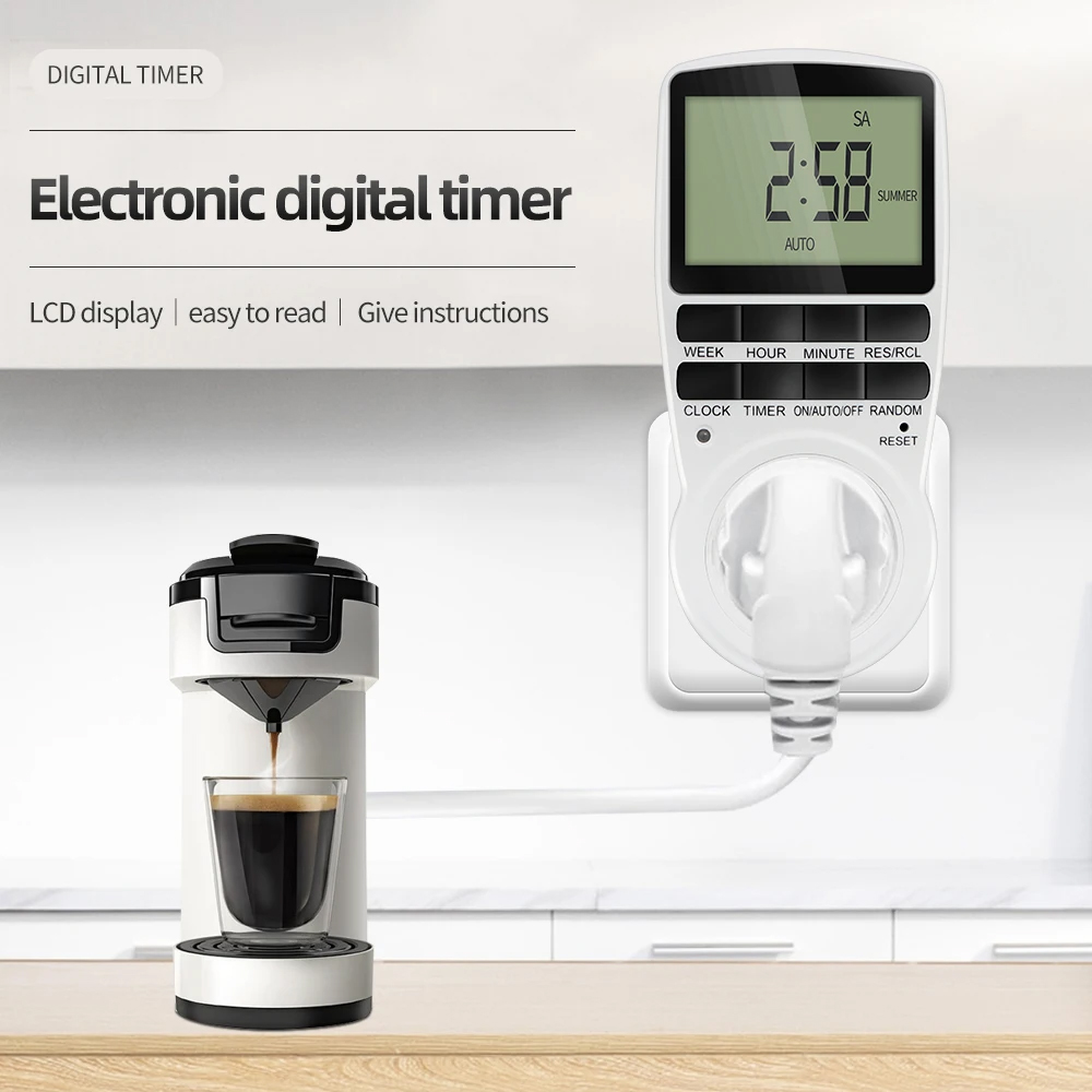 Kitchen Appliances Outlet - Minuteur numérique électronique programmable UE, prise